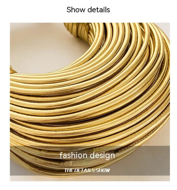 Instafamous Metal Noodles Underarm Bag Fashion Shiny Surface - Image 9