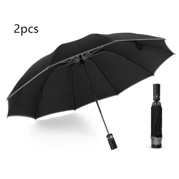 Inverted Umbrella Travel Portable Windproof Folding Umbrella,10Ribs Auto  Close Umbrella,Reflective Stripes For Night Safety - Image 7