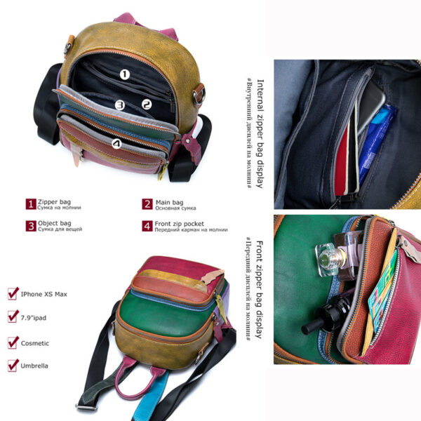 Vintage leather backpack - Image 5