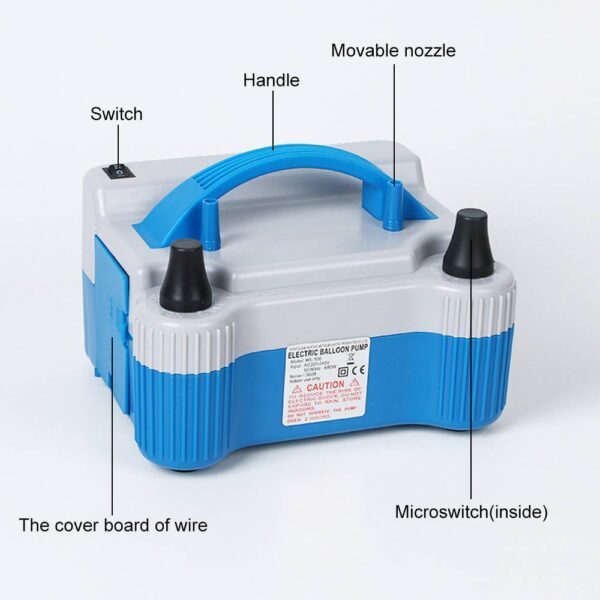 Portable High Power Electric Balloon Twin Nozzles Inflator Air Blower 240V - Image 4