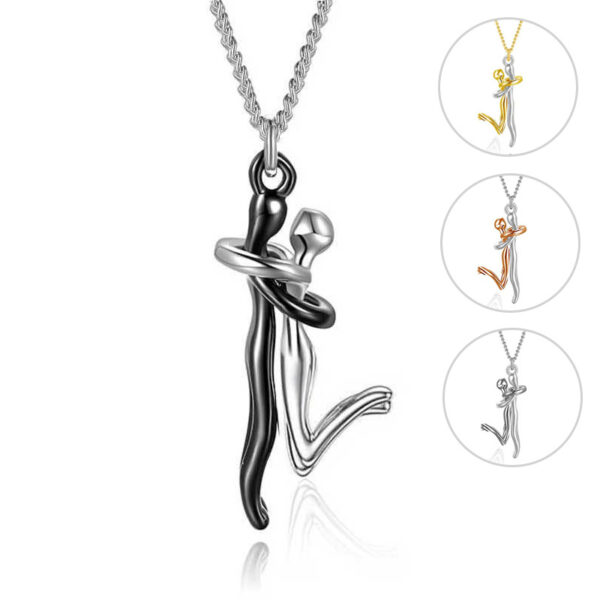 18K Love Hug Necklace Couple Anniversary Valentine's Day Gift Fashion Simple Temperament Clavicle Chain Pendant Necklace - Image 6