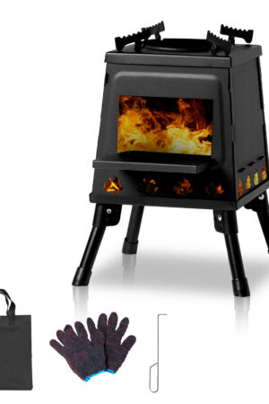 Wrought Iron Panel 27x27x34cm Black Detachable Piece Portable Camping Stove