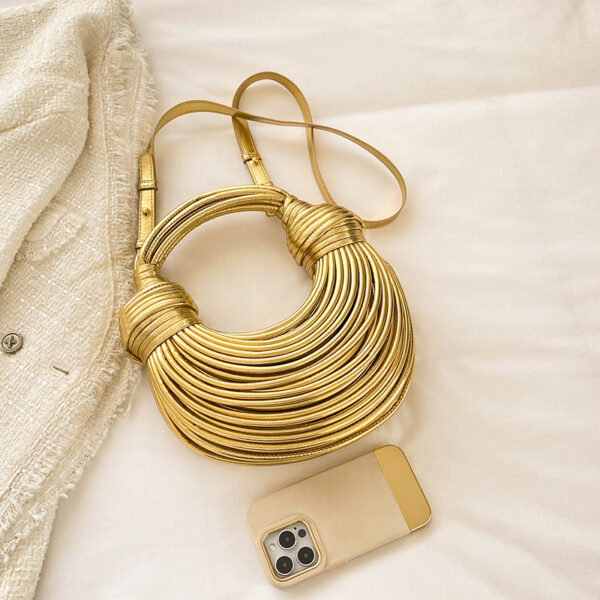 Instafamous Metal Noodles Underarm Bag Fashion Shiny Surface - Image 2