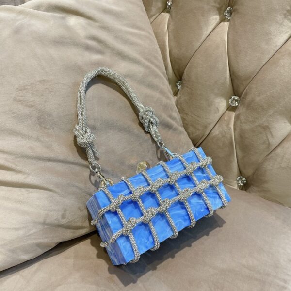 Rhinestone Acrylic Lock Box Bag Portable - Image 5