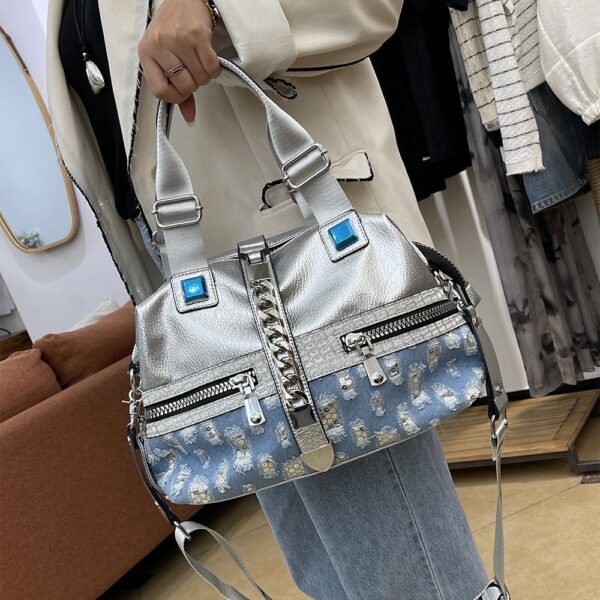 Ripped Chain Portable Messenger Bag For Women - Image 2