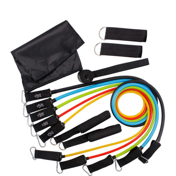 Multifunctional Rally TPE11 Piece Set Fitness Rally Rope Latex Elastic Cord Resistance Ring - Image 4