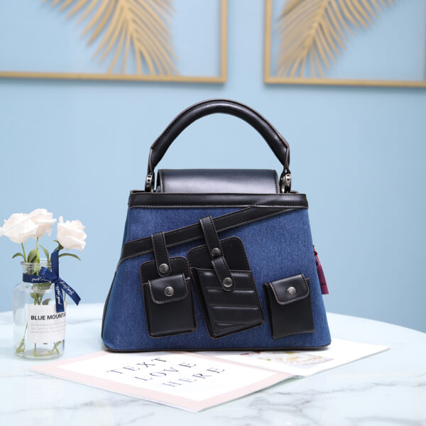 Hand-held crossbody denim tote bag - Image 5