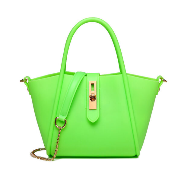 Portable Women's Leather Fashion Vegetable Basket Shoulder Messenger Bag - Image 7