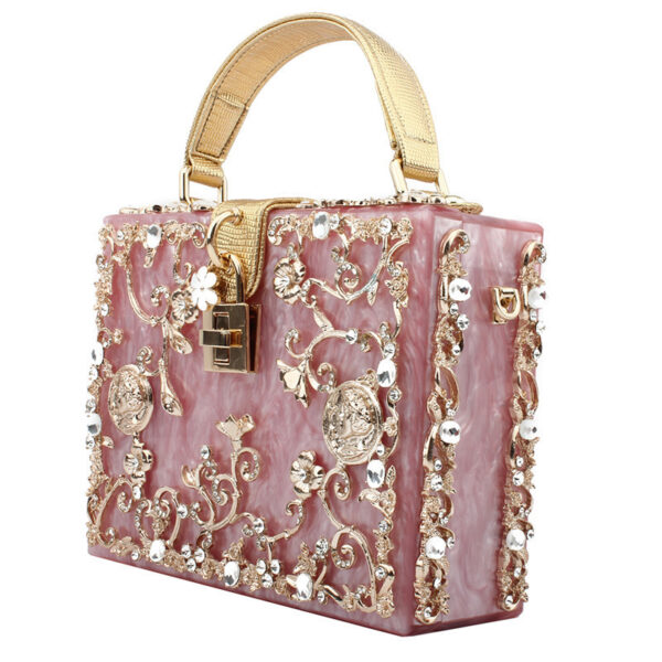 Diamond-studded portable diamond small square bag - Image 5