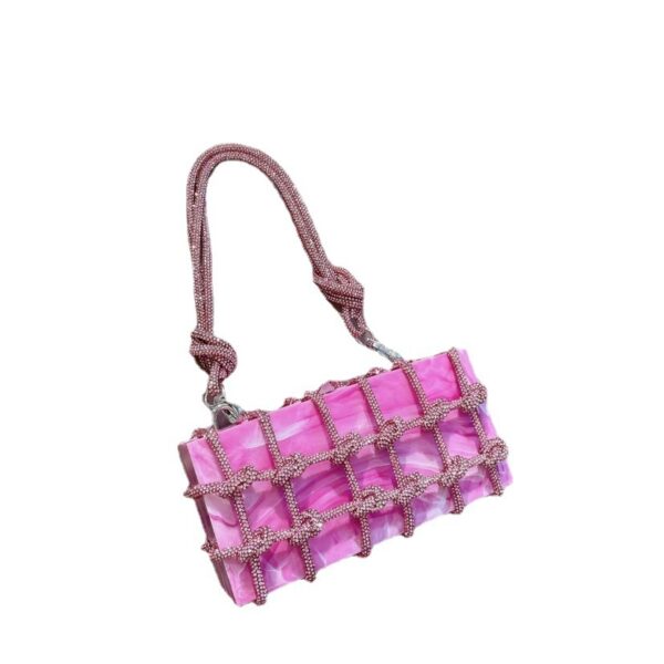 Rhinestone Acrylic Lock Box Bag Portable - Image 7