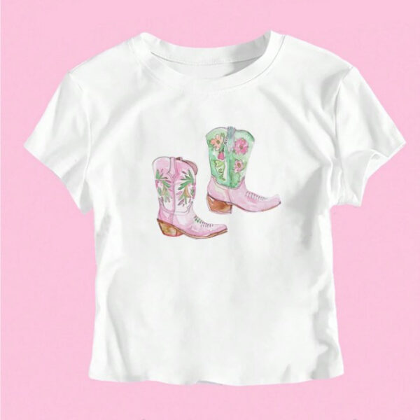 INS Personality Street Letter Print Short Midriff-baring Short-sleeved T-shirt - Image 9