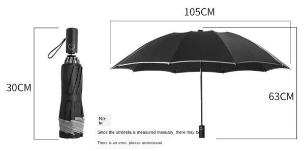Inverted Umbrella Travel Portable Windproof Folding Umbrella,10Ribs Auto  Close Umbrella,Reflective Stripes For Night Safety - Image 3