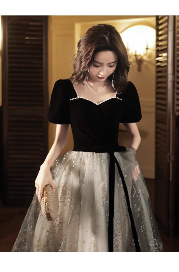 Women's French Light Luxury And Luxurious Black Evening Dress - Image 7