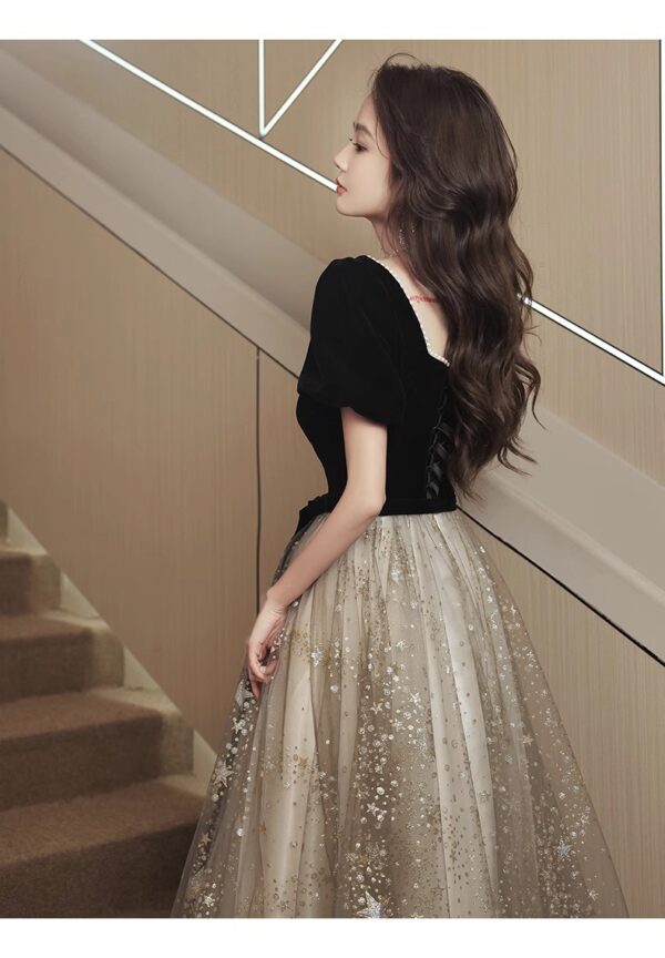 Women's French Light Luxury And Luxurious Black Evening Dress - Image 8
