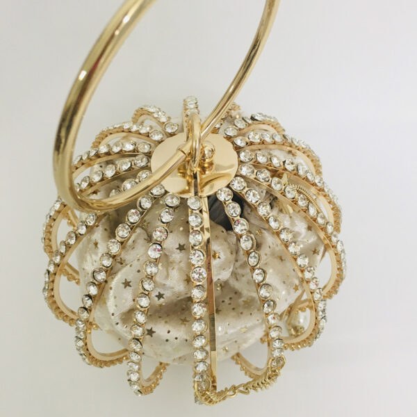 Hollow diamond ball bag dinner bag bird cage bun mother bag handbag - Image 3