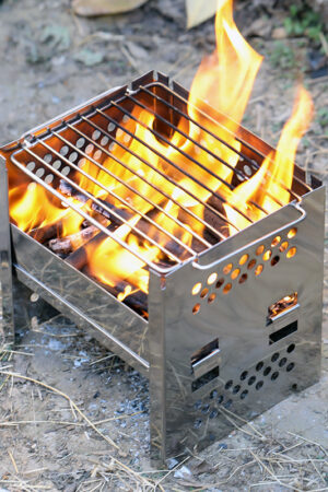 Portable Camping Dual-use Outdoor Stainless Steel Removable Barbecue Grill