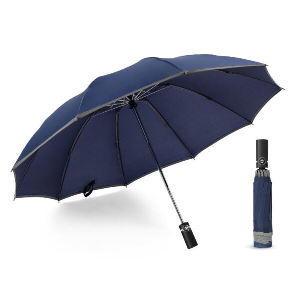 Inverted Umbrella Travel Portable Windproof Folding Umbrella,10Ribs Auto  Close Umbrella,Reflective Stripes For Night Safety - Image 9