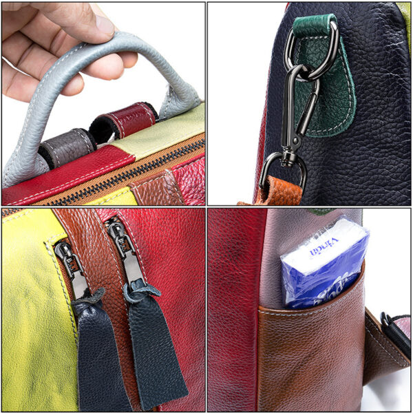 Street Cool Retro Color Rubbing Multifunctional Shoulder Bag - Image 5