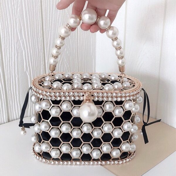 Women's Ins Bucket Bag Versatile Diagonal Pearl Bag - Image 8