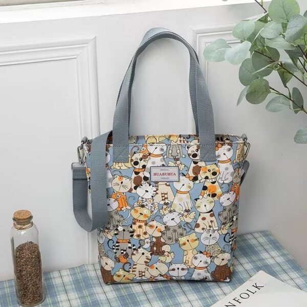 Versatile Large Capacity Floral Canvas Crossbody Shoulder Bag - Image 3