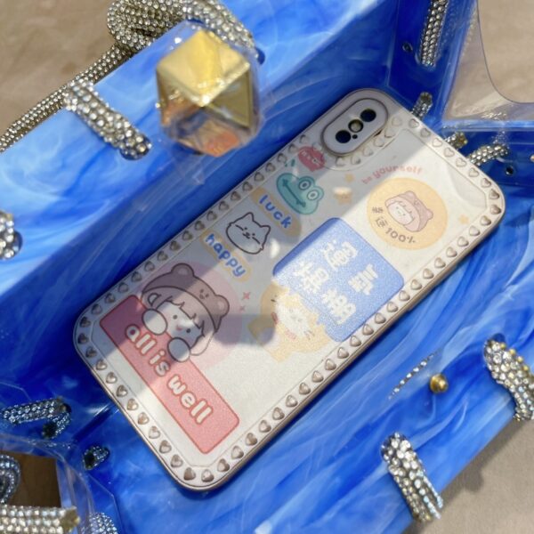 Rhinestone Acrylic Lock Box Bag Portable - Image 8