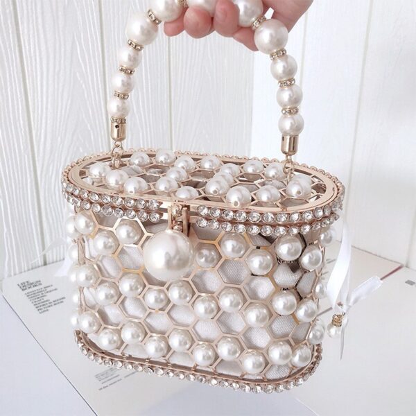 Women's Ins Bucket Bag Versatile Diagonal Pearl Bag - Image 2