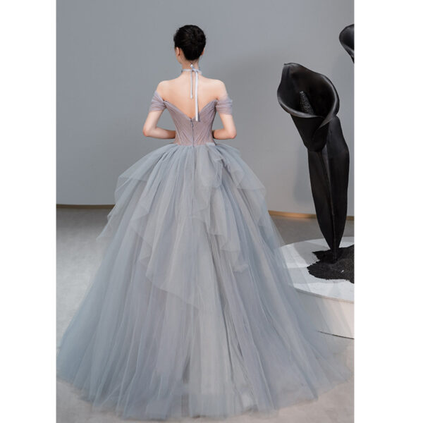 Female Texture Host Gift Tulle Tutu French Banquet Princess Dress - Image 4