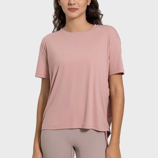 Women's Side Drawstring Yoga Clothes Casual Short Sleeve - Image 5