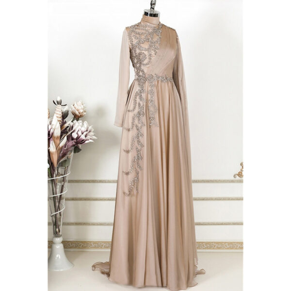 Champagne Muslim Evening Dress Formal Party - Image 3