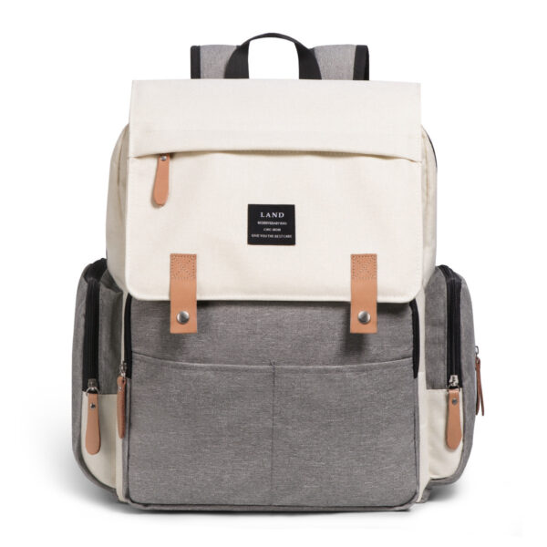Factory cross-border direct supply large capacity multi-function waterproof Mummy bag backpack milk dad bag to send hook diaper pad - Image 2