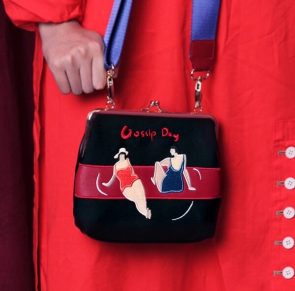 Vintage Velvet Bag Canvas Embroidery Vintage Messenger Bag Women In The 2020 Series Of One Day - Image 5