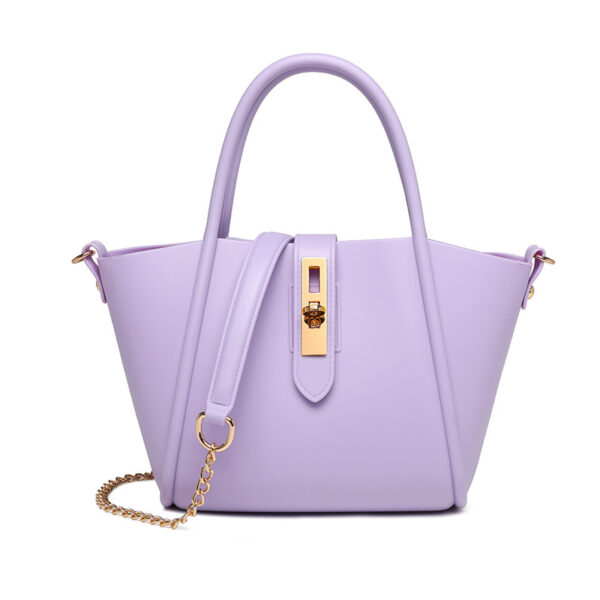 Portable Women's Leather Fashion Vegetable Basket Shoulder Messenger Bag - Image 10