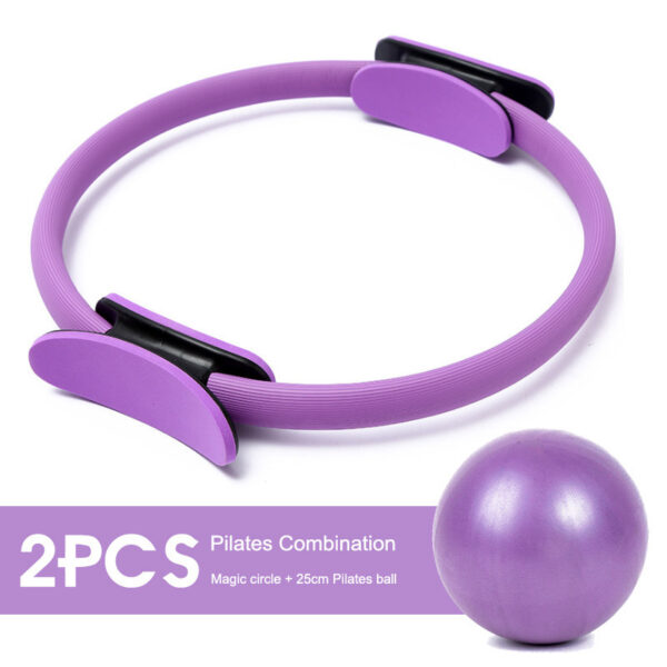 Pilates Roller Five-piece Stretch Auxiliary Strap Latex Yoga Ring Combination - Image 7