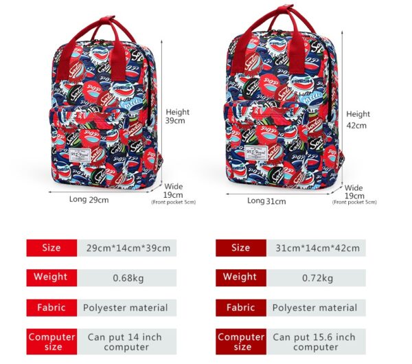 New Korean style female backpack with printed shoulders - Image 3
