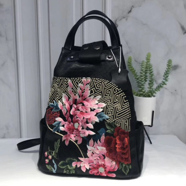 Embroidery Collocation Cheongsam Portable Messenger Backpack - Image 5