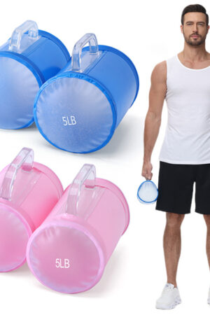Portable 10lb Water Dumbbell Pairs Free Weights Adjustable Yoga Exercise Fitness Women Dumbbell Travel Training Water Dumbbell Set