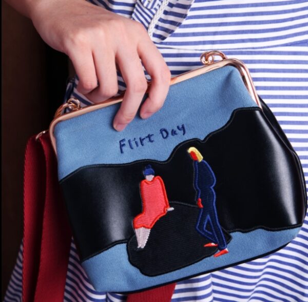 Vintage Velvet Bag Canvas Embroidery Vintage Messenger Bag Women In The 2020 Series Of One Day - Image 6