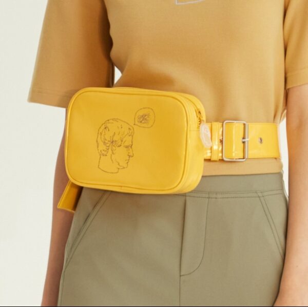 Candy color personalized patent leather small waist bag female new mini female bag