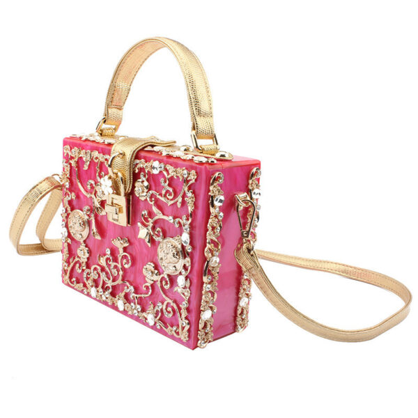 Diamond-studded portable diamond small square bag - Image 2