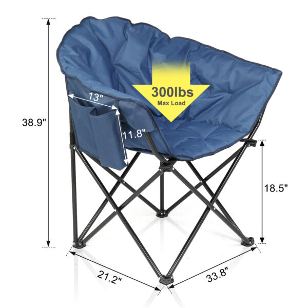 Blue Camping Chair Steel Pipe 120kg - Image 4