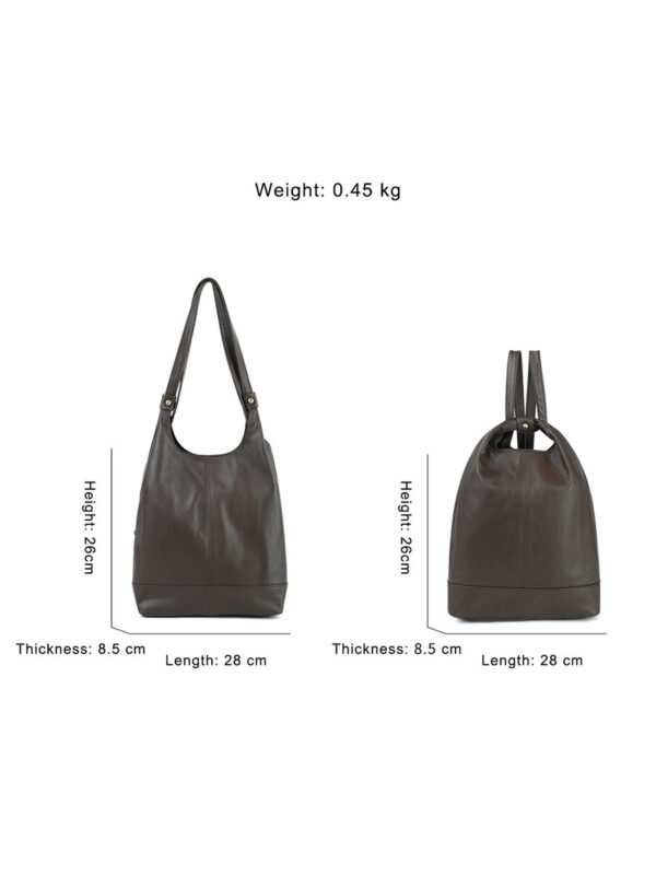 Genuine Leather Simple Stylish And Versatile Portable Shoulder Bag - Image 4