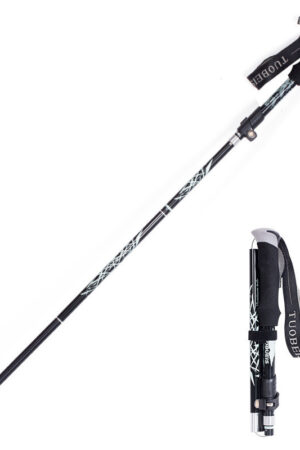 Ultralight Aluminum Alloy 5Sections Walking Poles Adjustable Trekking Poles Telescopic Walking Sticks Anti Shock Hiking Stick