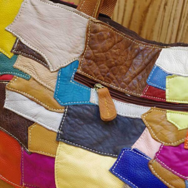 Hand stitched leather big bag - Image 2
