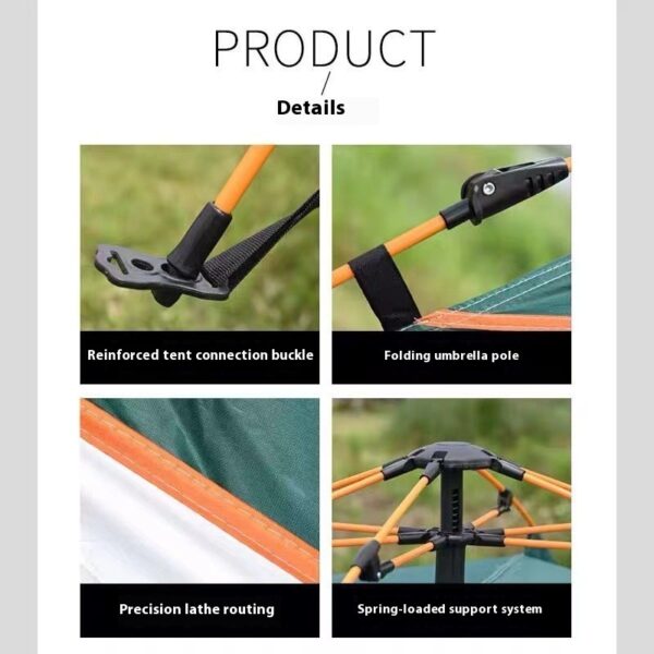 3-4 Double Automatic Outdoor Camping Tent Thick Rain And Sun Protection - Image 4