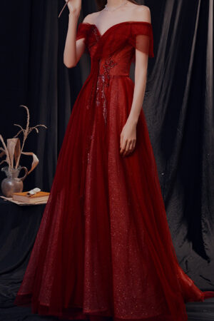 One Shoulder Slim Fairy Aura Light Gauze Bridesmaid Dress