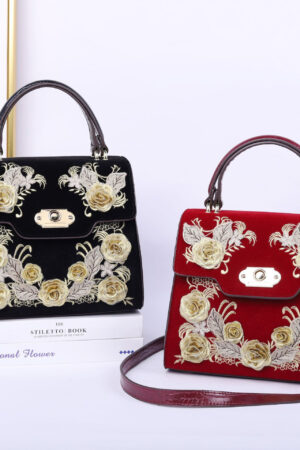 Women's Embroidered Flowers Portable Messenger Bag