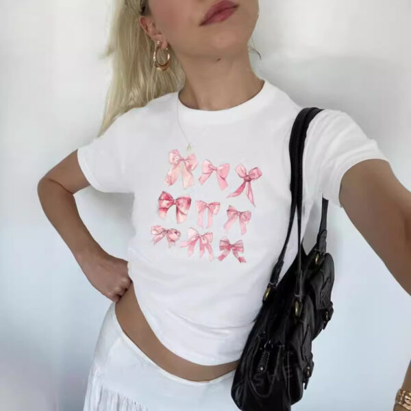INS Personality Street Letter Print Short Midriff-baring Short-sleeved T-shirt - Image 4
