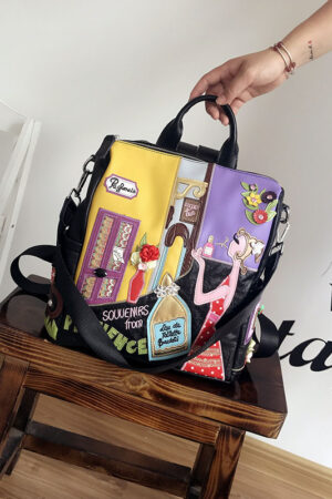 Korean Style Fashion Stitching Embroidery Creative Travel Bag