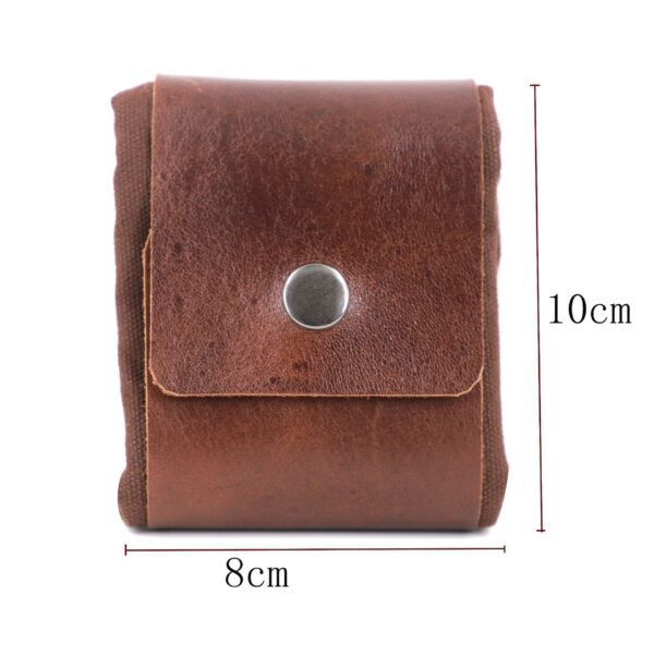 Leather Foraging Bag Mushroom Foraging Bag Canvas Foraging Pouch Collapsible For Hiking Camping Hunting Foraging Bag - Image 4
