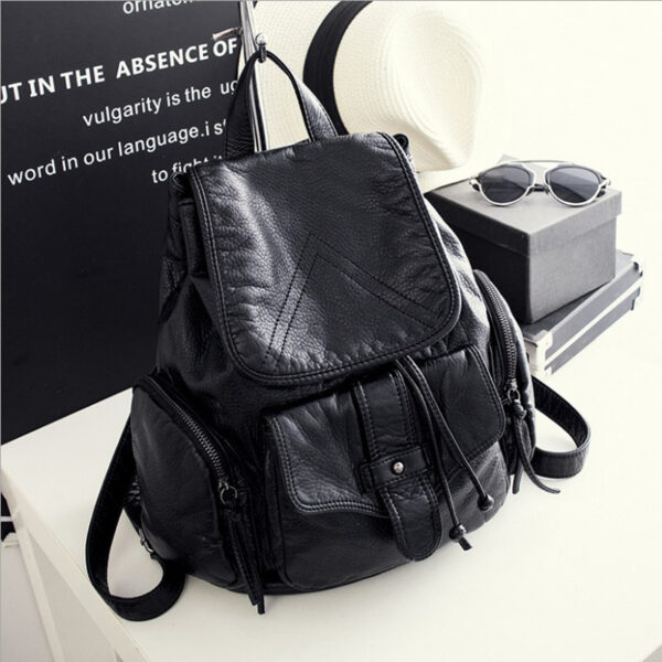 Soft Leather Ladies Backpack All-match Mother Bag Tide - Image 3